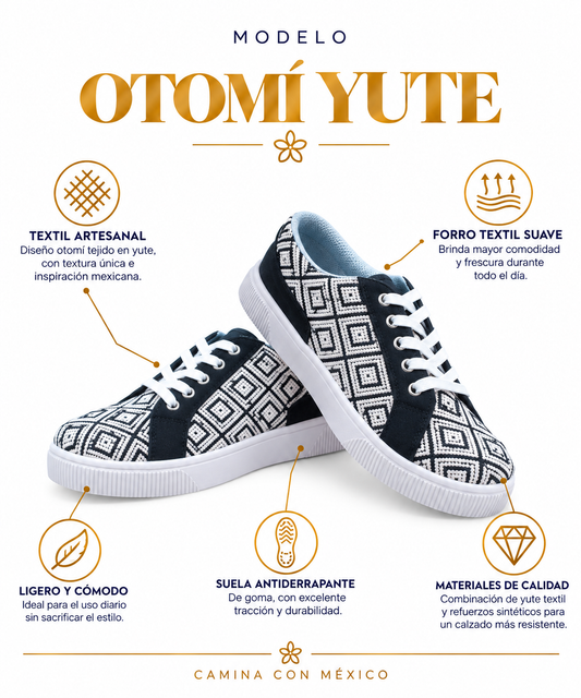 Low Sneaker Yute Otomí Negro